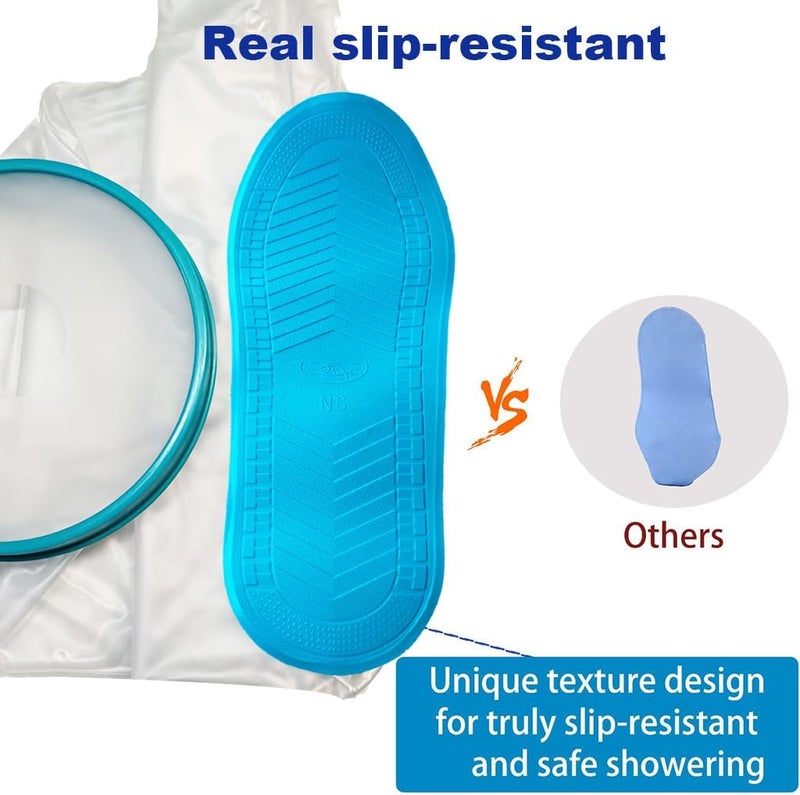 Tideshake Non-Slip Extra Wide Waterproof Leg Cast Cover for Showering, Reusable Adult Extra-Large Size Half Leg Cast Protector, Cast Bag for Shower, Cast Cover for Showering Foot - Image 3